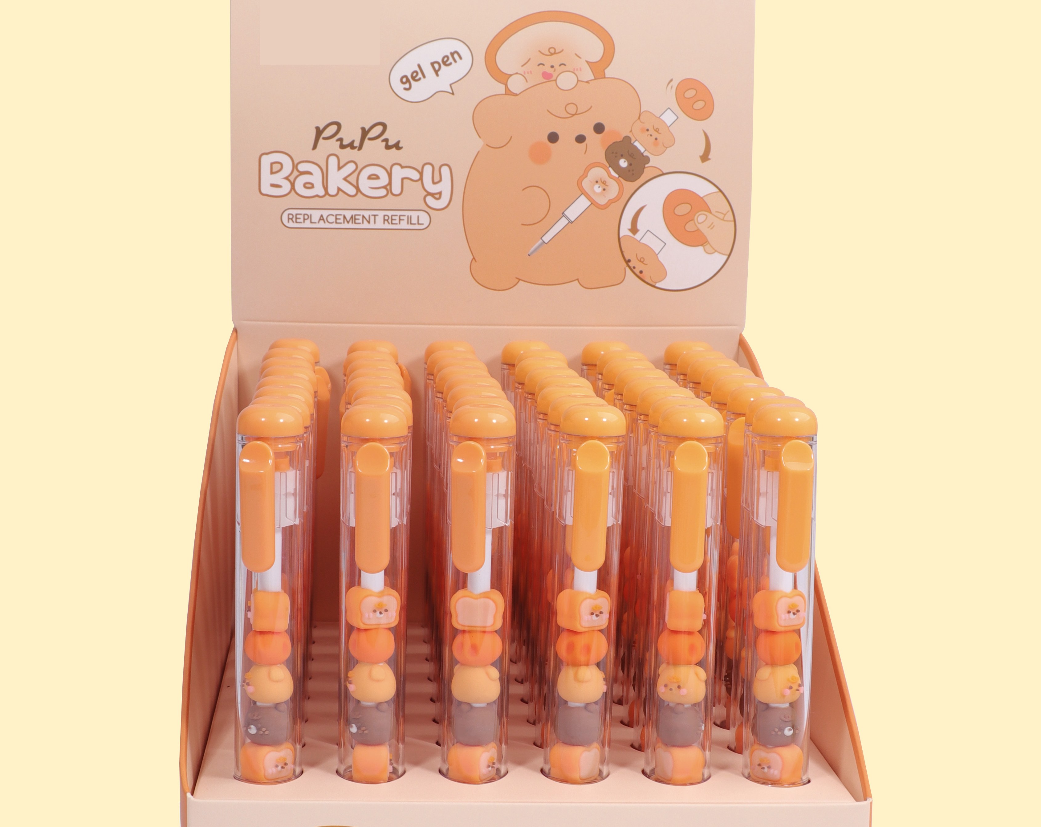 KUKI PuPu Bakery gel pens in retail display box